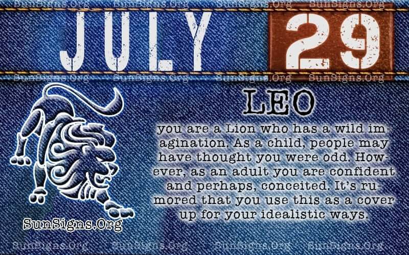 Quel signe horoscope est le 29 juillet?