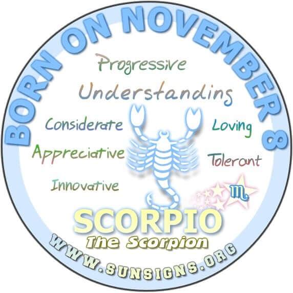 Quel est le signe du zodiaque pour le 8 novembre?