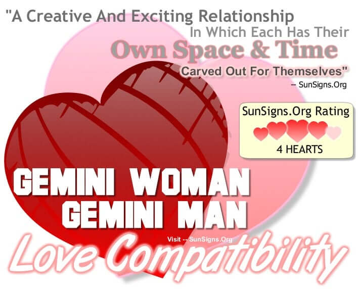 gemini woman gemini man. A Creative And Exciting Relationship In Which Each Has Their Own Space And Time Carved Out For Themselves