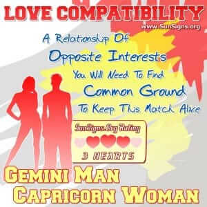 Gemini Man And Capricorn Woman Love Compatibility - SunSigns.Org
