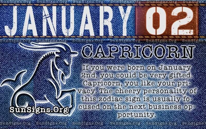 january 2 capricorn birthday calendar