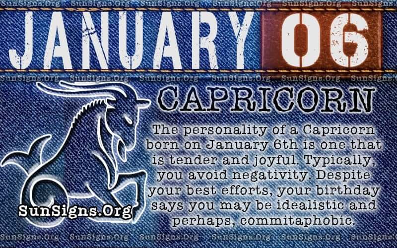 january 6 capricorn birthday calendar