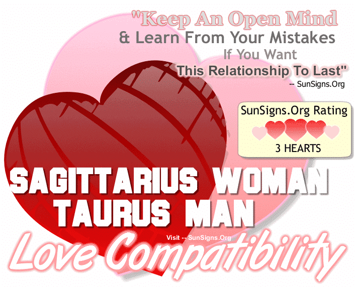 Sagittarius Woman Taurus Man Love Compatibility