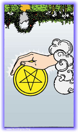 ace of pentacles reversed
