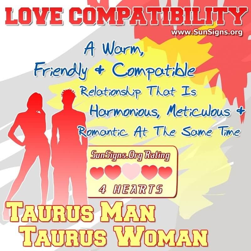 taurus man taurus woman love compatibility A Warm, Friendly And Compatible Relationship That Is Harmonious, Meticulous And Romantic At The Same Time