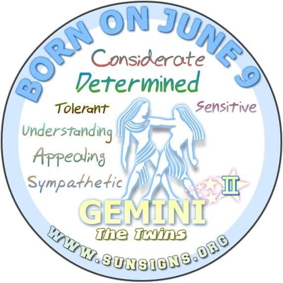 If you were BORN ON THIS DATE, June 9, the birthday personality & characteristics report shows you to be chatty people.