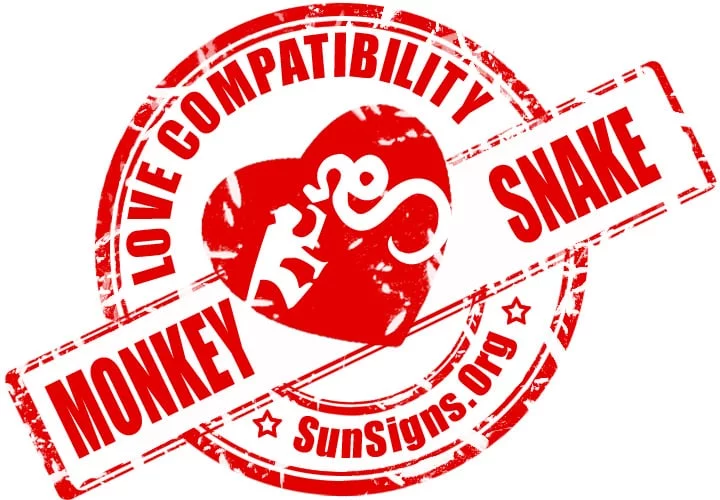 Compatibilidad del mono del zodiaco chino con la serpiente. El mono del zodiaco chino y la serpiente son tan diferentes que podrían no llevarse bien. 