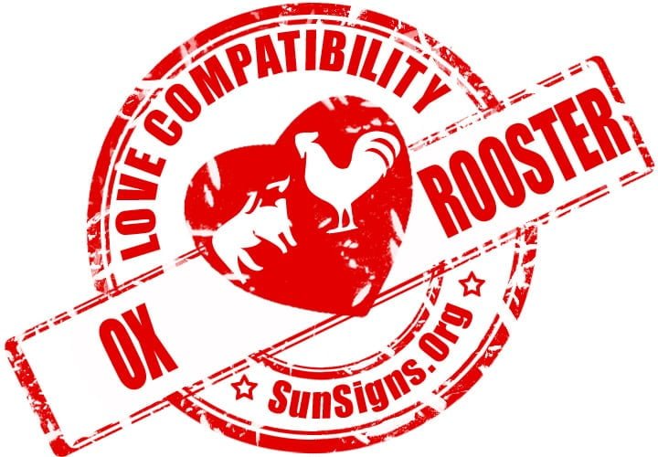 Ox Rooster Compatibility. The ox and rooster relationship share excellent love compatibility in a romantic match.