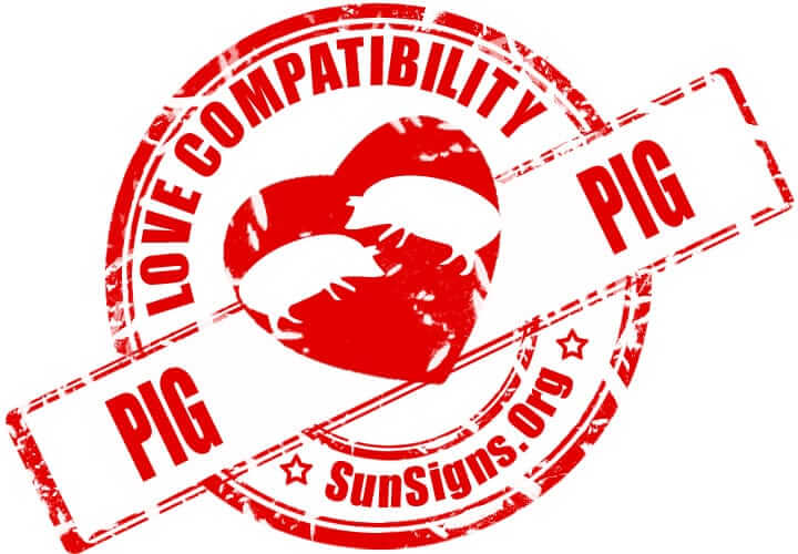 Pig Pig Compaibility. The two Pigs in love will be compatible and sensual together, but this union will be short-lived. 