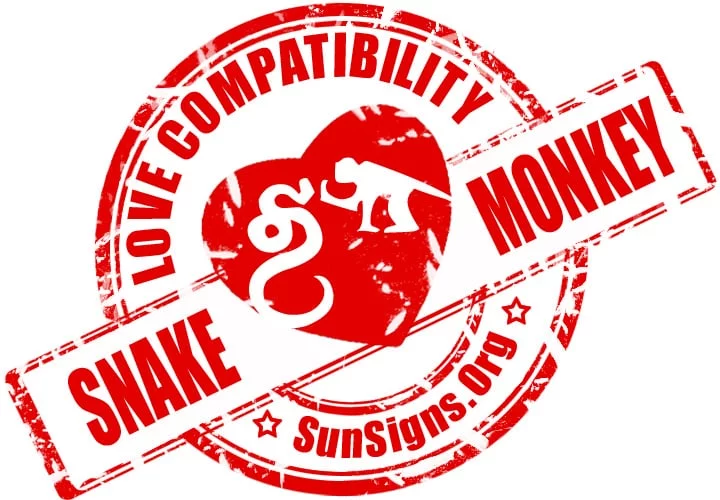 Chinese Snake Monkey Compatibility. Chinese astrology compatibility predicts that a Snake and Monkey relationship will be opposite with nothing in common.