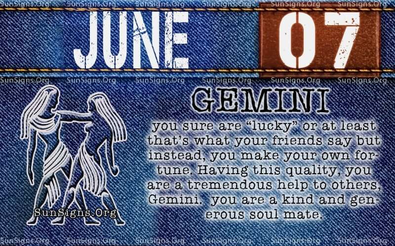 June 7 Zodiac Horoscope Birthday Personality Sunsigns Org