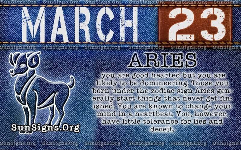 March 23 – Aries zodiac sign