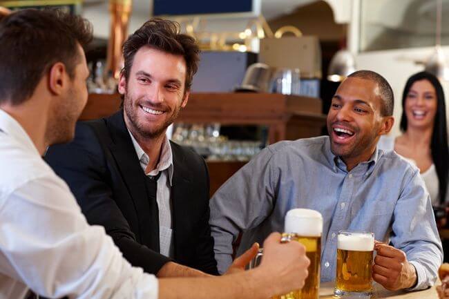 men drinking beer