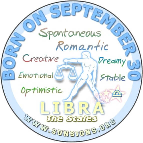 IF YOU ARE BORN ON SEPTEMBER 30, you have a tendency to be spontaneous.