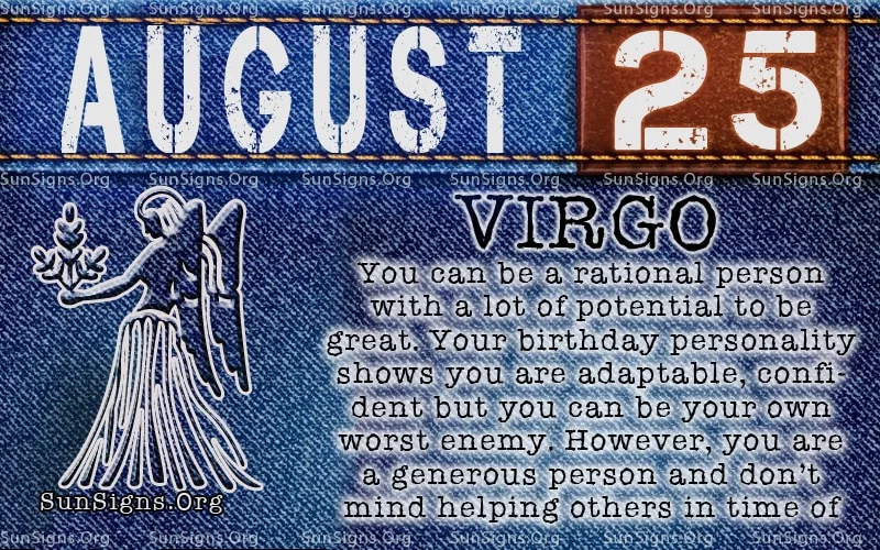 august 25 virgo birthday calendar