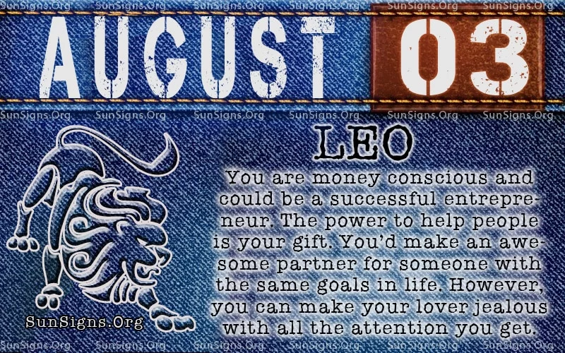 3. elokuuta leo-syntymäpäiväkalenteri