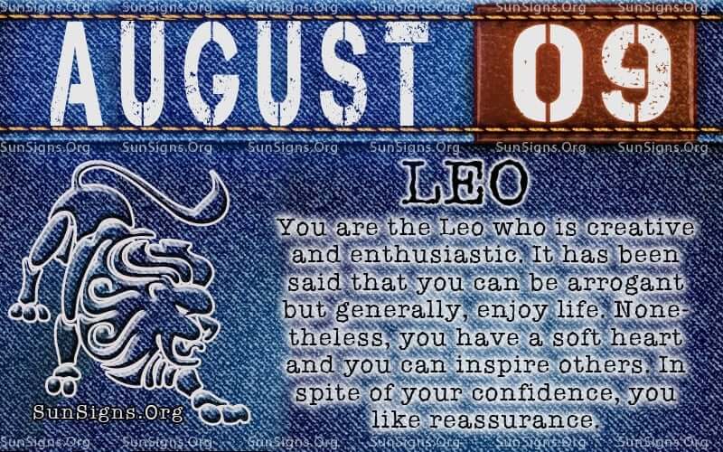 August 9 Zodiac Horoscope Birthday Personality Sunsigns Org