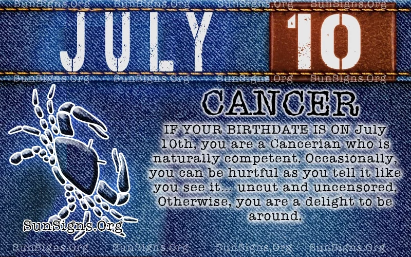 7 월 10 일 암 생일 달력