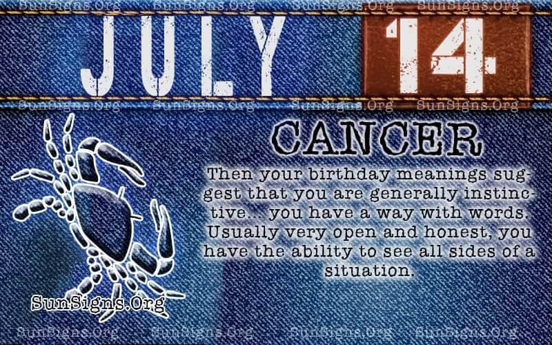 july 14 cancer birthday calendar