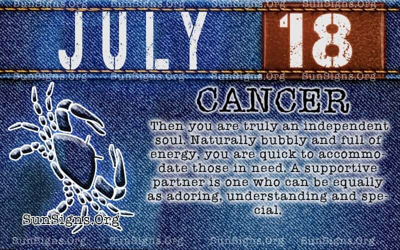 july 18 cancer birthday calendar