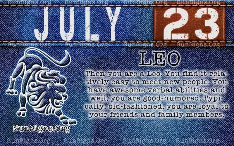 july 23 leo birthday calendar
