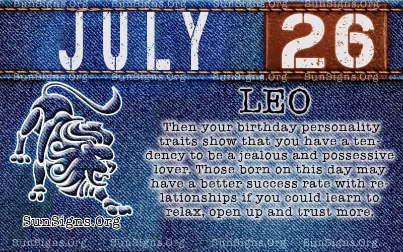 july 26 leo birthday calendar