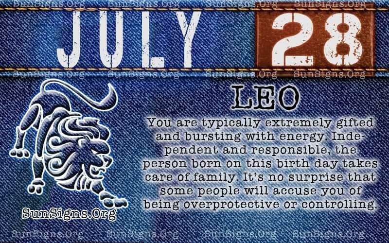 july 28 leo birthday calendar