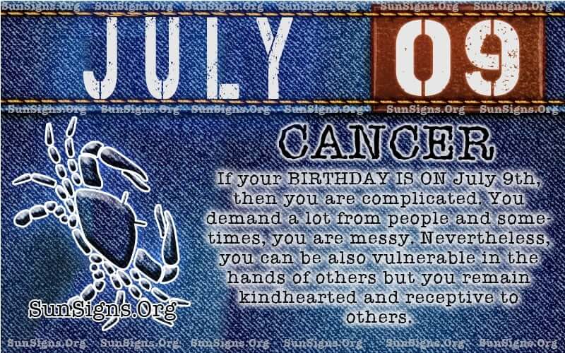 july 9 cancer birthday calendar