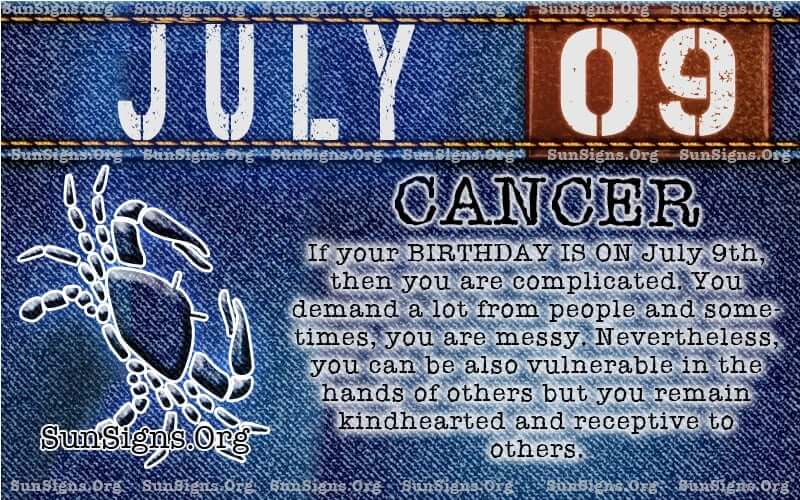 July 9 Zodiac Horoscope Birthday Personality Sunsigns Org