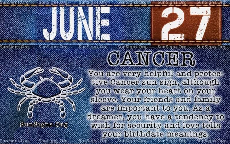 What is the Zodiac for June 27th?
