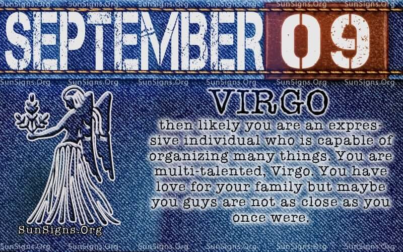 september 9 virgo birthday calendar