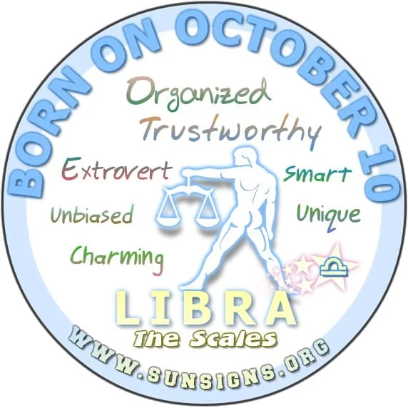 IF YOU ARE BORN ON OCTOBER 10, then your zodiac sign is Libra