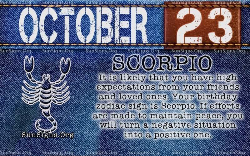 October 23 Zodiac Horoscope Birthday Personality