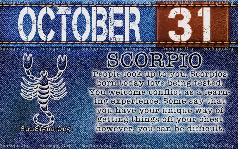 October 31 Zodiac Birthday Horoscope Personality