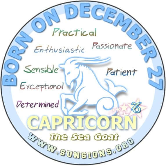 What is the zodiac sign for December 27?
