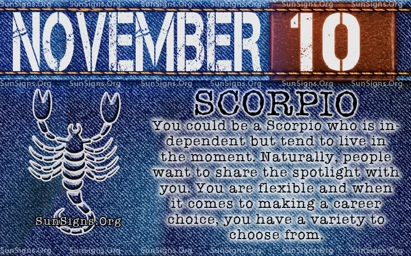 10 listopada kalendarz urodzin skorpiona