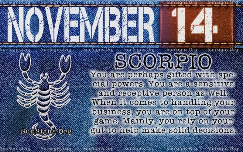 November 14 Zodiac Horoscope Birthday Personality