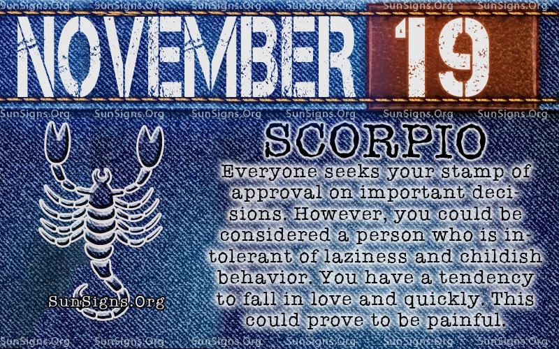 November 19 Skorpion Geburtstagskalender