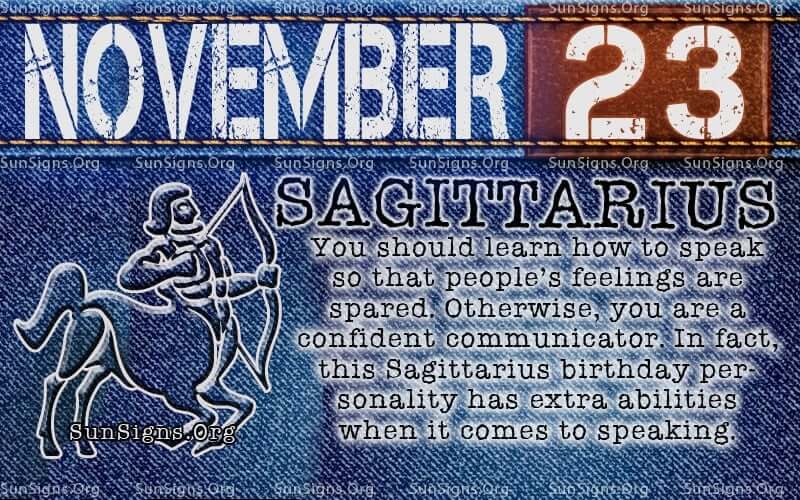 november 23 sagittarius birthday calendar