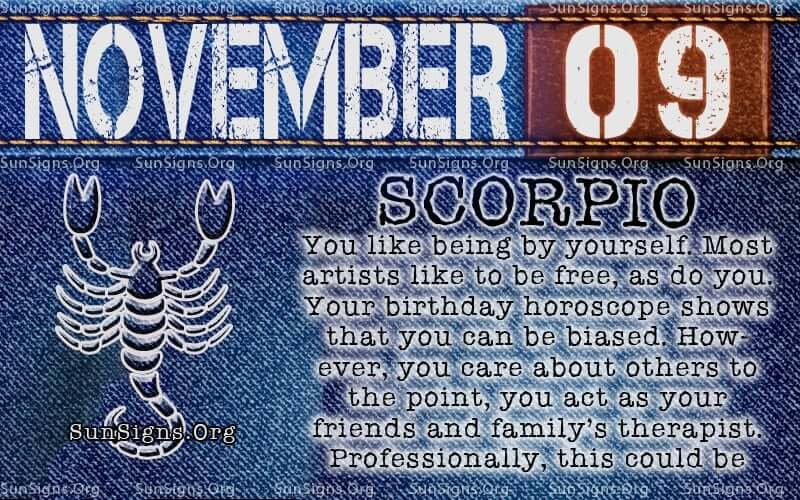 November 9 Zodiac Horoscope Birthday Personality SunSigns Org