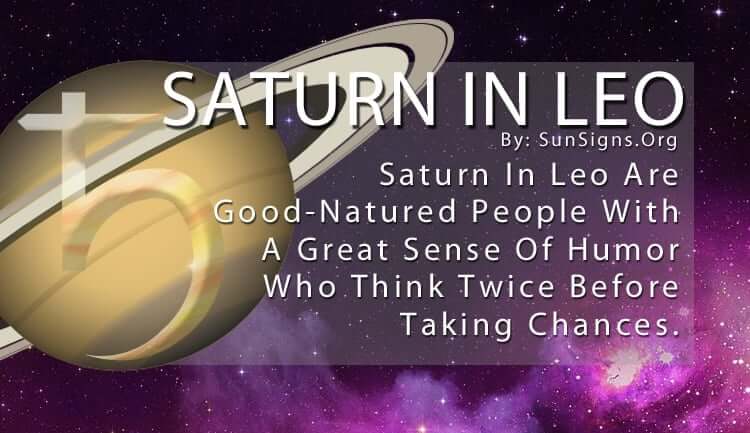 Saturn In Leo.