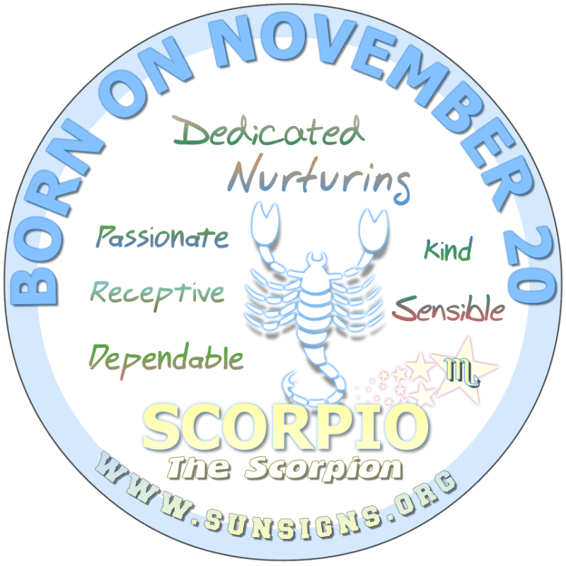 november 20 zodiac sign Scorpio