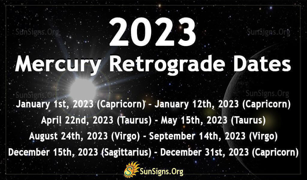 2023 Mercury Retrograde Dates
