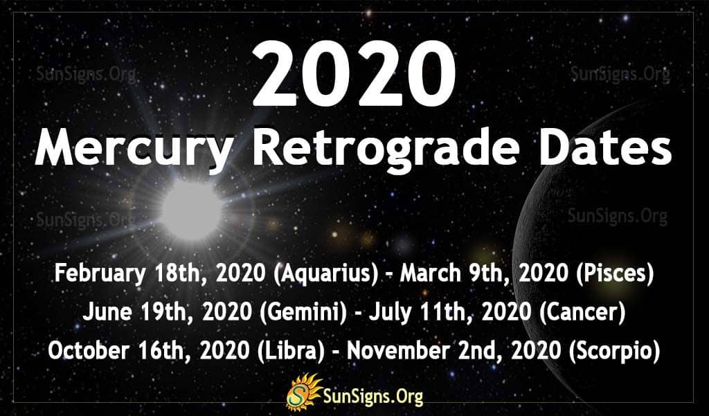 Mercury Retrograde Dates - 2020 - 2021 | SunSigns.Org