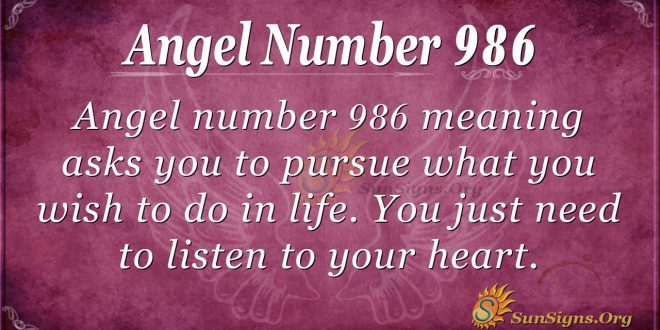 angel number 986
