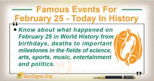 Famous Events For February 25