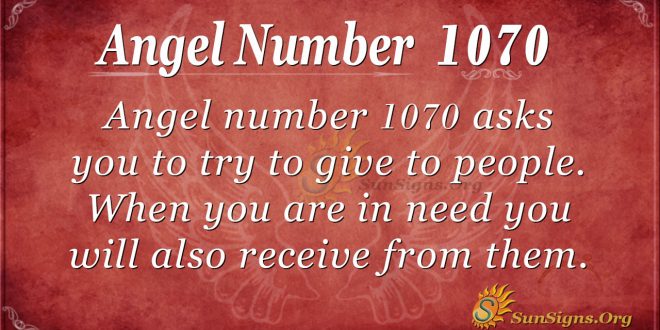 angel number 1070