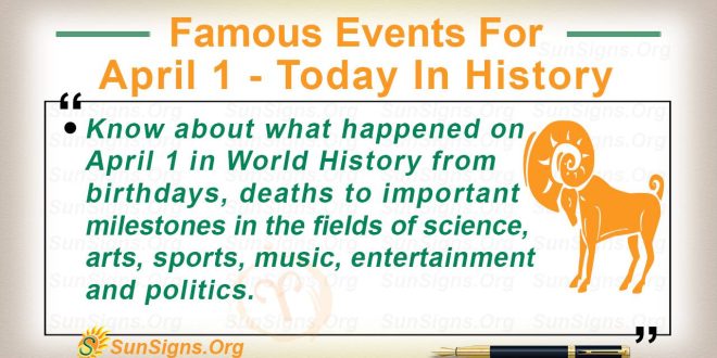 Famous Events For April 1