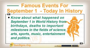 Famous Events For September 1