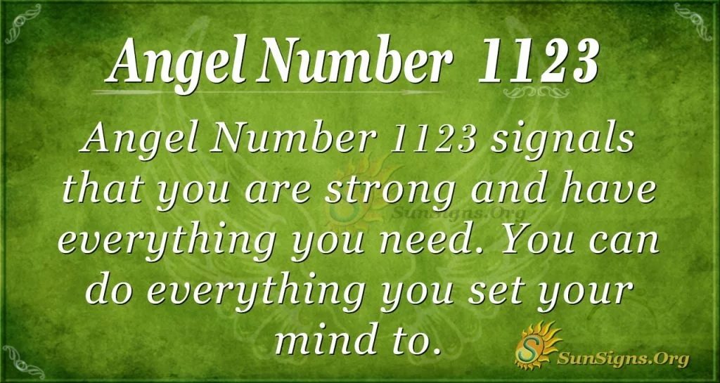 Angel nummer 1123